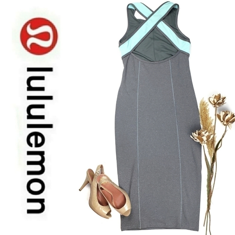 Lululemon Athletica Sultry Gray Turquoise Sports Dress Size XS - Picture 1 of 14